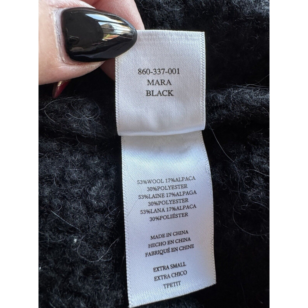 Rails Mara Black Wool-Alpaca Blend Textured Knit Sweater – XS - Picture 4 of 13